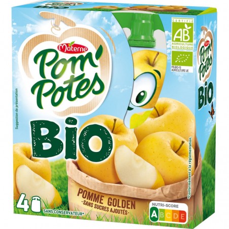 MATERNE Pom'Potes Pomme Bio 4x90g